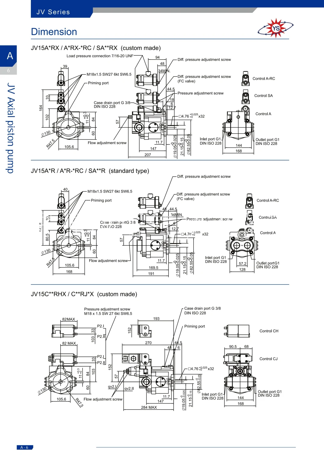 Yeoshe Series Jv Series -Hydraulic Pump Model: Jv